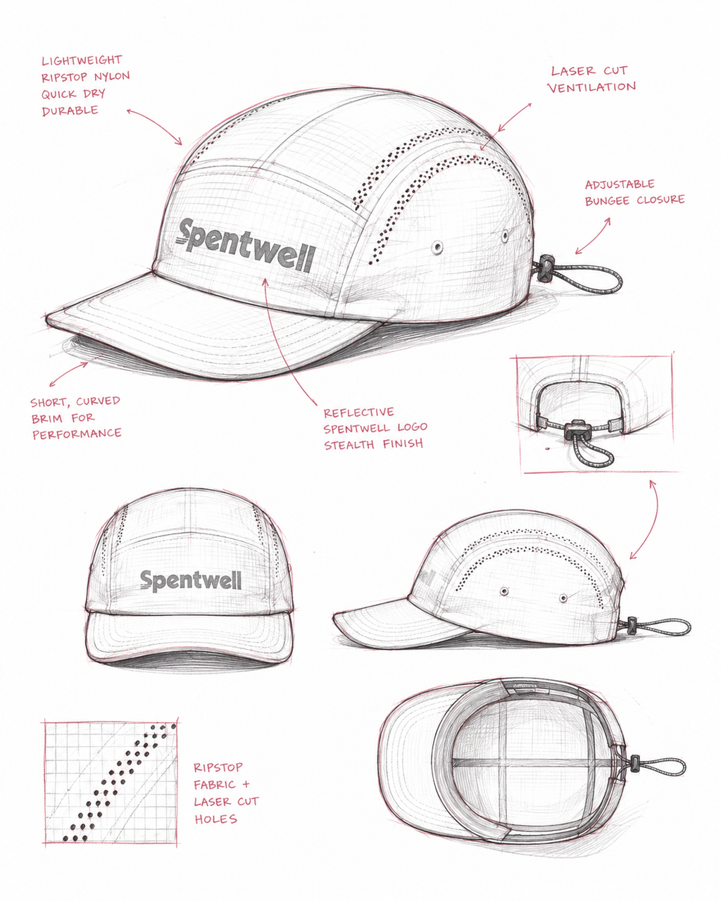 Stealth reflective grey hat