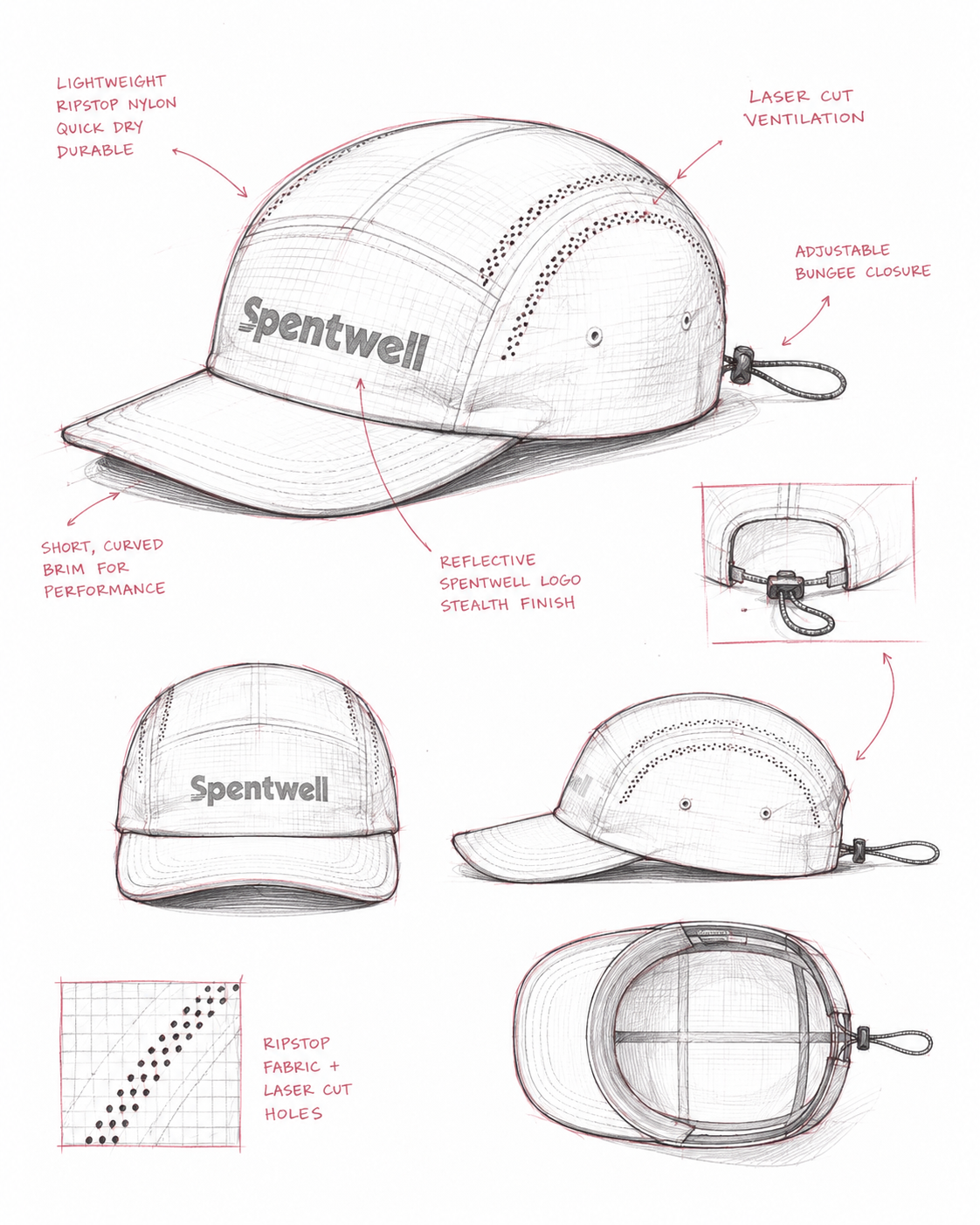 Stealth reflective grey hat